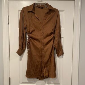 Zara Collared Side Cut Out Mini Dress